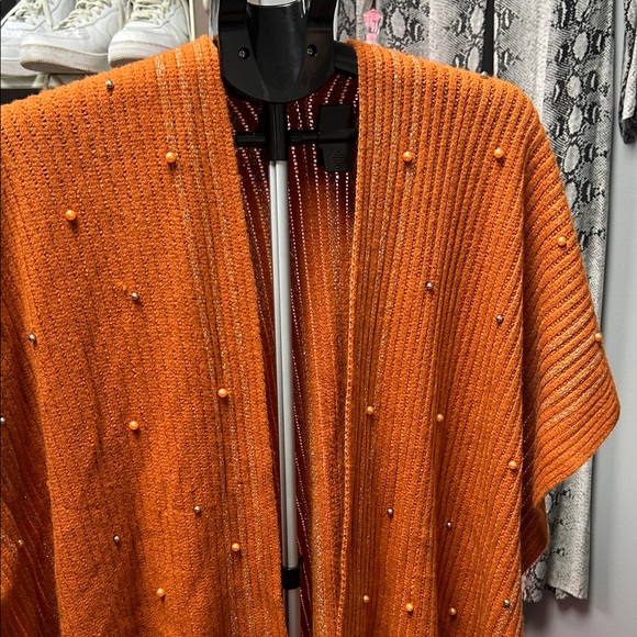 Orange Beaded Women's Sweater - Picture 3 of 3